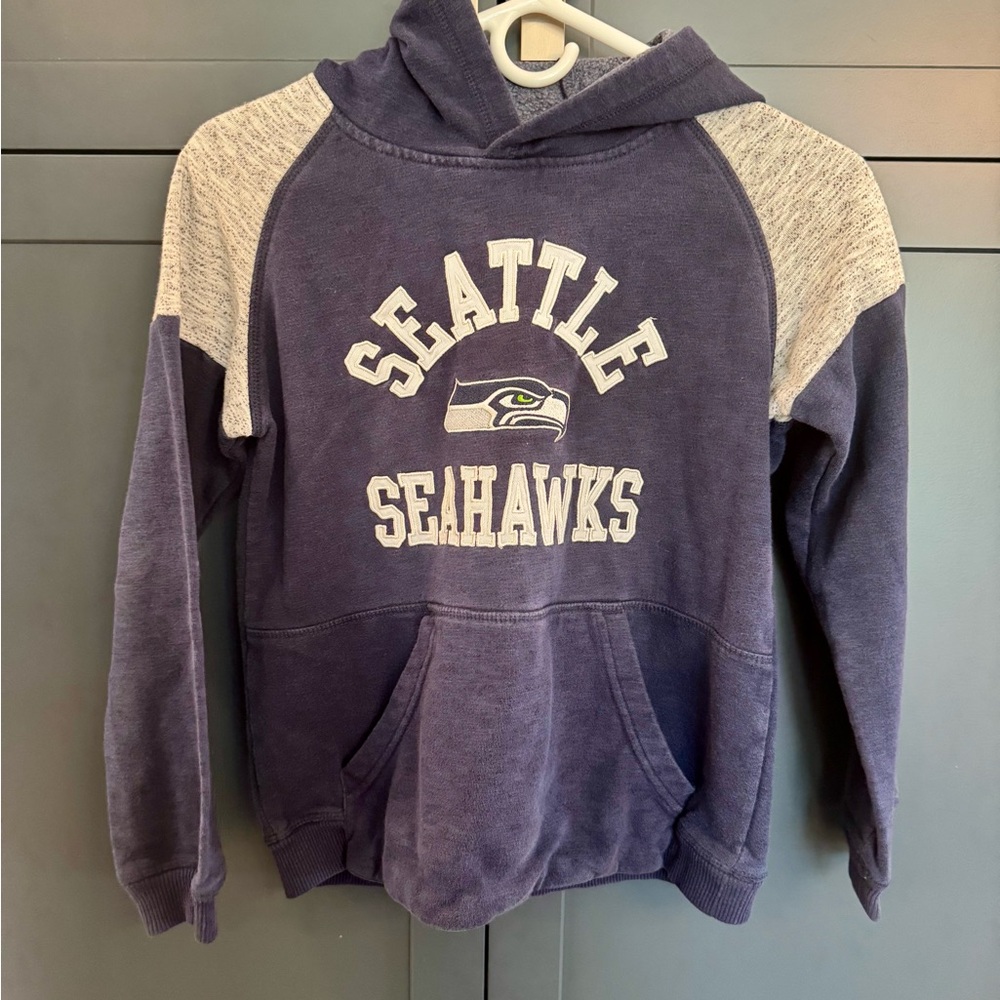 NFL Seattle Seahawks Blue and Gray Kids Hoodie